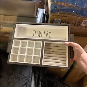 Rae Dunn Jewelry Organizer - Gray and White